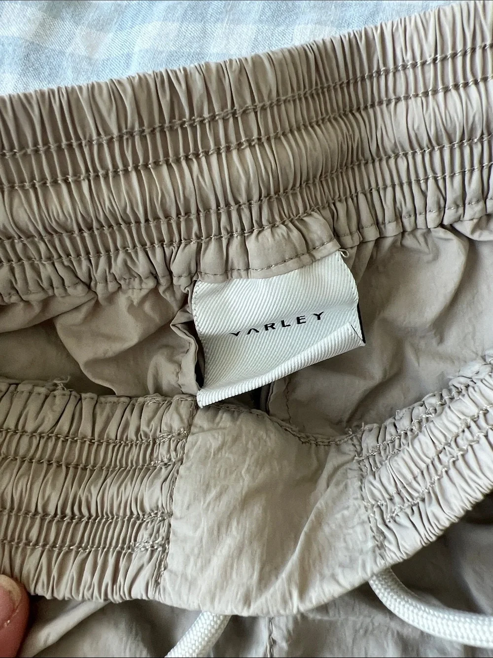 Varley Tan and Cream Shorts